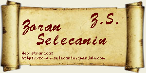 Zoran Selečanin vizit kartica